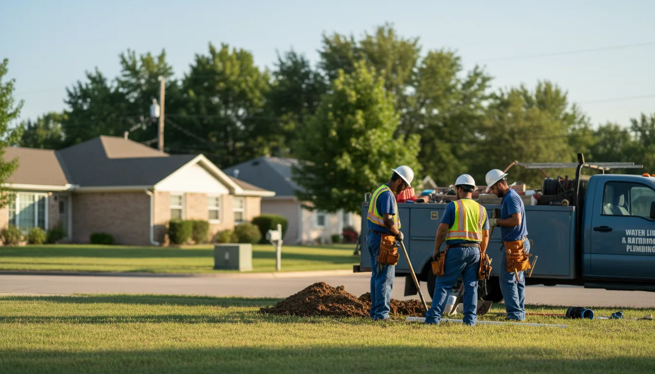 Residential water line and bathroom plumbing service in Sumner, MO